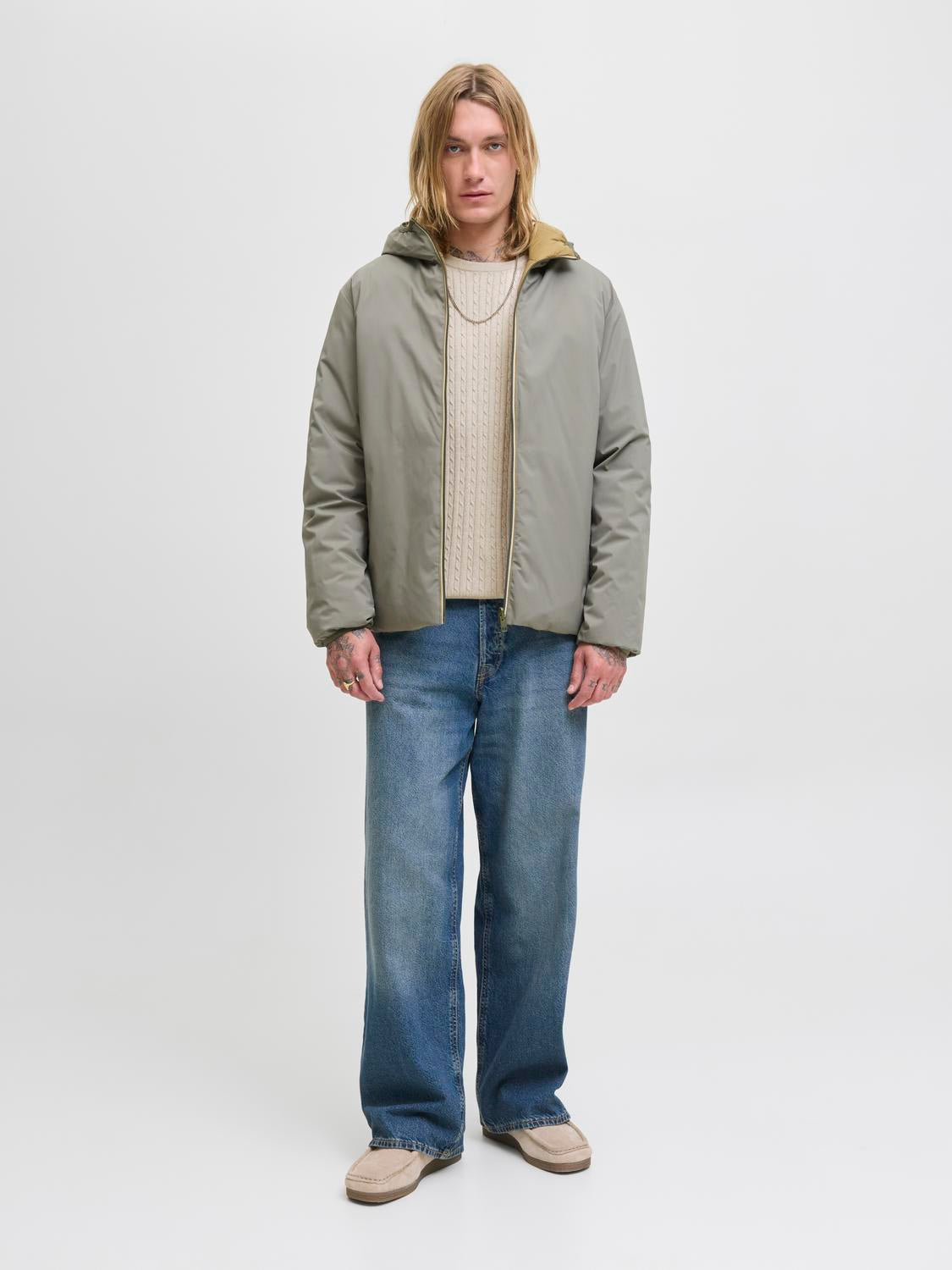 JJEEMIL CABLE KNIT CREW NECK